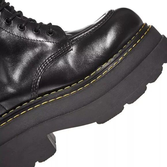 Alexander Wang Atlas Leather Lace-Up Platform Combat Rugged Boots in Black - Picture 11 of 16